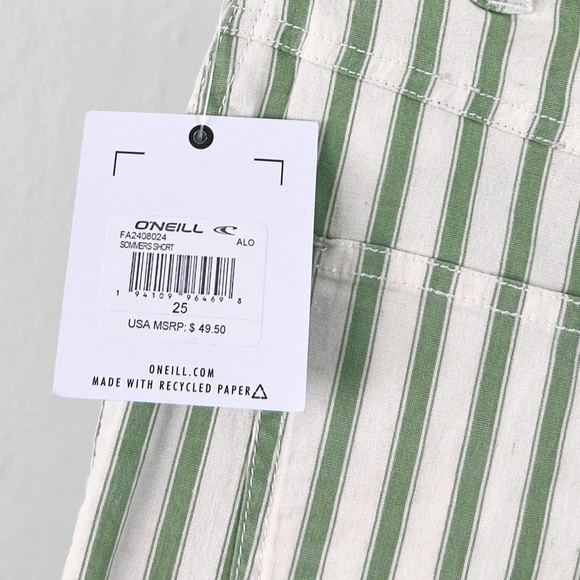 NWT O’Neill Sommers Striped Linen Blend Short Shorts - Picture 5 of 7